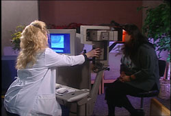 The Orbscan is a quick and painless diagnostic
test that analyzes and measures the cornea
